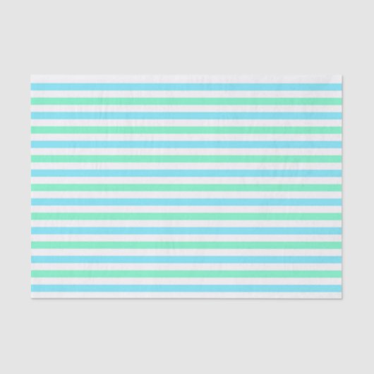 Cute Aqua en Mint Green Stripes Tissuepapier (Voorkant)