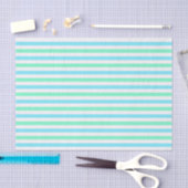 Cute Aqua en Mint Green Stripes Tissuepapier (Craft)