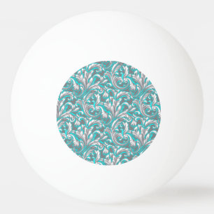 Cute aqua gray naadloze florale patroonlamp pingpongballen