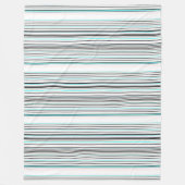 Cute aqua gray strepen fleece deken (Voorkant)