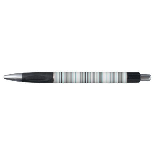 Cute aqua gray strepen pen (Voorkant)