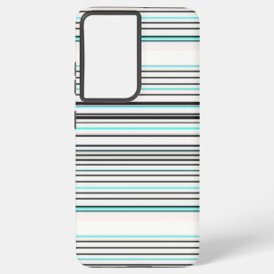 Cute aqua gray strepen samsung galaxy hoesje