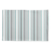 Cute aqua gray stripes kussensloop (Achterkant-Links)