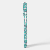 Cute aqua grey seamless floral pattern Case-Mate iPhone case (Achterkant / Links)