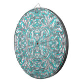 Cute aqua grey seamless floral pattern lamp shade dartbord (Voorkant Rechts)