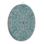 Cute aqua grey seamless floral pattern lamp shade dartbord (Voorkant Links)