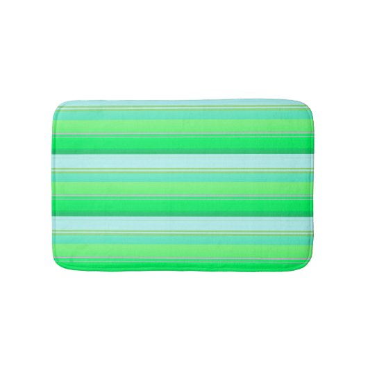 Cute aqua groene strepen badmat (Voorkant)