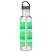 Cute aqua groene strepen waterfles  (Achterkant)