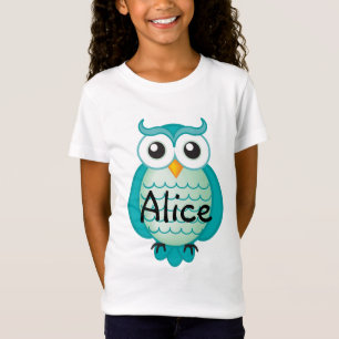 Cute Aqua Wise Owl Koel T-shirt