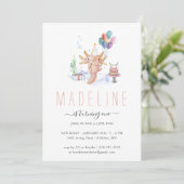 Cute Aquarelle Axolotl Invitation de fête d'annive (Debout devant)