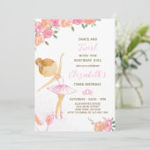 Cute Aquarelle Ballerina Invitation Anniversaire (Debout devant)