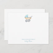 Cute Aquarelle Bleu Poussette Merci plat (Devant / Derrière)