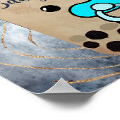 Cute Aquarelle Boba Tea Baby shower Affiche de bie (Coin)