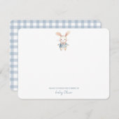 Cute Aquarelle Bunny Gingham Flat Merci (Devant / Derrière)