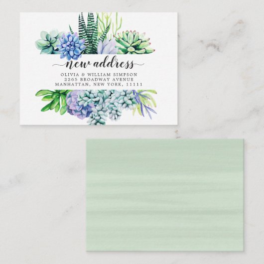 Cute aquarelle Cactus Moving Faire-part (Devant / Derrière)