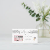 Cute Aquarelle Café Boutique Acheter Carte de fidé (Debout devant)