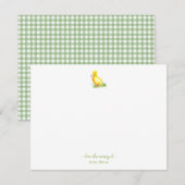 Cute aquarelle canard bébé Carte de remerciements (Devant / Derrière)