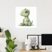 Cute Aquarelle Dinosaur Nursery Poster Salle Bébé (Bureau à domicile)
