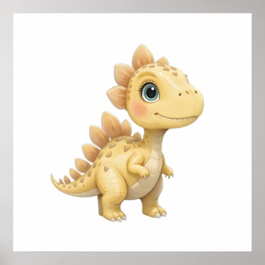 Cute Aquarelle Dinosaur Nursery Poster Salle Bébé (Devant)