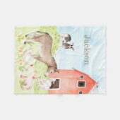 Cute Aquarelle ferme animal bébé couverture (Devant (Horizontal))