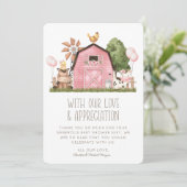 Cute Aquarelle ferme animaux Baby shower Merci (Debout devant)