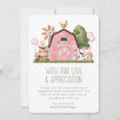 Cute Aquarelle ferme animaux Baby shower Merci (Devant)