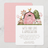Cute Aquarelle ferme animaux Baby shower Merci