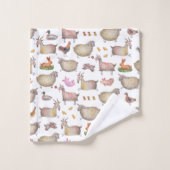 Cute Aquarelle ferme Grange Animaux Motif (Gant de toilette)