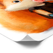 Cute aquarelle Fox Lollipop | Impression murale Fo (Coin)