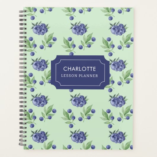 Cute Aquarelle Fruit bleuet Enseignant Leçon (Devant)