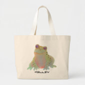 Cute Aquarelle Grenouille Grand Sac fourre-tout (Devant)