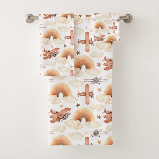 Cute aquarelle Rainbow Motif d'avion (En situation)