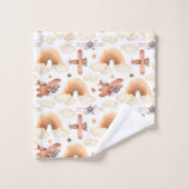 Cute aquarelle Rainbow Motif d'avion (Gant de toilette)