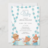 Cute Aquarelle Teddy Bear Baby shower Invitation (Devant)