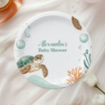 Cute Aquarelle Tortue de mer<br><div class="desc">Mettez la voile dans une aventure océanique fantasque avec notre Aquarelle sous les plaques de papier de mer. Avec une aquarelle sereine illustrant une baleine ludique nageant à travers des vagues océaniques douces, entourées de créatures marines douces comme l'étoile de mer, les hippocampes et le corail, ces assiettes apportent une...</div>