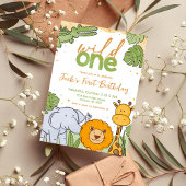 Cute Aquarelle Wild One First Birthday Invitation