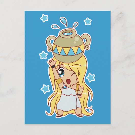 Cute Aquarius Girl Briefkaart (Voorkant)