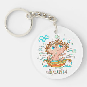 Cute Aquarius Kinder belletjes Sleutelhanger