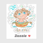 Cute Aquarius Kinder belletjes Sticker (Vel)