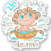 Cute Aquarius Kinder belletjes Sticker (Voorkant)