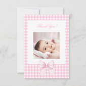 Cute arc rose baby shower photo merci cartes (Devant)