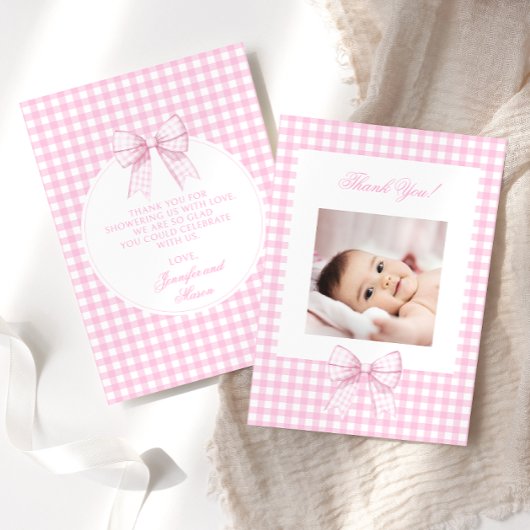 Cute arc rose baby shower photo merci cartes