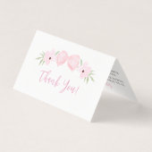 Cute arc rose bébé fille douche merci cartes (Front)