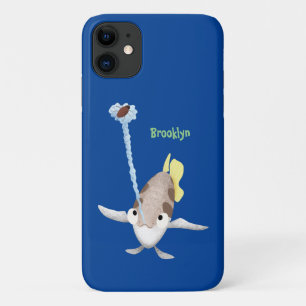 Cute Archerfish cartoon illustration iPhone 11 Hoesje
