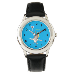Cute Archerfish cartoon illustration Horloge