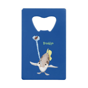 Cute Archerfish cartoon illustration Kredietkaart Flessenopener