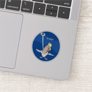 Cute Archerfish cartoon illustration Sticker