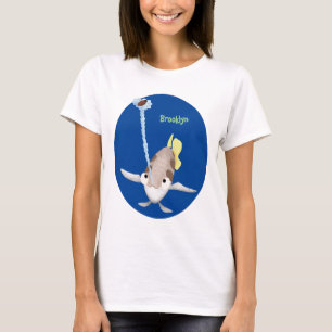 Cute Archerfish cartoon illustration T-shirt