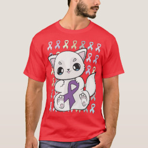 Cute Arctic Fo met lavender Ribbon voor kanker Awa T-shirt