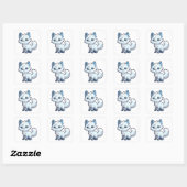 Cute Arctic Fox Comic Animal Character Vierkante Sticker (Vel)